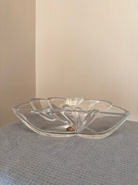 Waltherglas,Elegant high-quality frosted floral Crystal Bowl Made in Germany